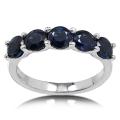 10k White Gold Blue Sapphire Band