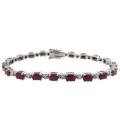 Sterling Silver Ruby and Diamond Accent Bracelet