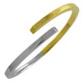 14k Two-tone Gold Polished Hinged Bangle