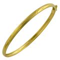 14k Yellow Gold Leaf Design Flexible Baby Bangle (3 mm)