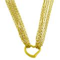 14k Yellow Gold Multi-strand Open Heart Necklace