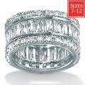 Ultimate CZ Platinum over Sterling Silver Cubic Zirconia Eternity Ring