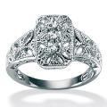 Ultimate CZ Platinum over Sterling Silver Diamond Accent Filigree Ring