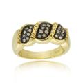 18k Gold over Silver 1/4ct TDW Brown Diamond Ring (I-2, I-3)