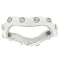 Sterling Silver Cubic Zirconia White Enamel Wavy Ring