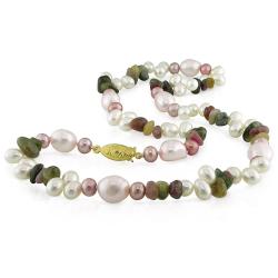 New York Pearls Goldplated Multi-colored FW Pearl and Tourmaline Necklace