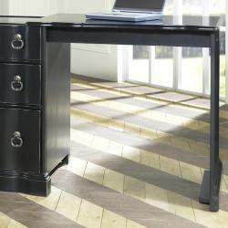 Distressed Painted Black Accent Chest with Slide Out Desk