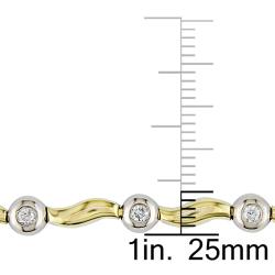 14k Two-tone Gold 5/8ct TDW Diamond Bracelet (H-I, I1-I2)