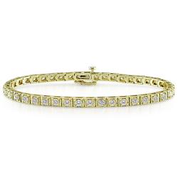 14k Yellow Gold 3 1/5ct TDW Diamond Tennis Bracelet (G-H, I1-I2)
