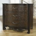 Hand-painted Walnut Tooled Faux Leather Accent Chest