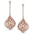 18k Pink Gold 1 3/4ct TDW Diamond Teardrop Earrings (G-H, SI1-SI2)