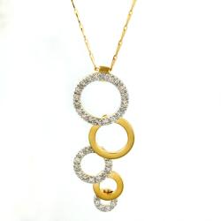 14k Yellow Gold 2/5ct TDW Diamond Circle Necklace (H-I, I1-I2)