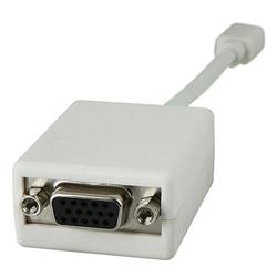 White Mini Display Port to VGA Male/ Female Adapter