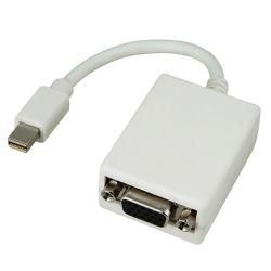 White Mini Display Port to VGA Male/ Female Adapter
