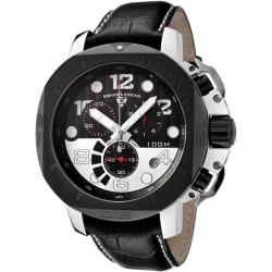 Swiss Legend Men's Scubador Black Leather Chronograph Watch