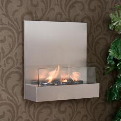 Tate Stainless Steel/ Glass Wall-mount Fireplace