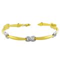 14k Two-tone Gold Polished/ Satin 'X' Stampato Bracelet