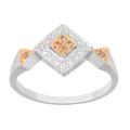 Sterling Silver 1/6ct TDW White and Champagne Diamond Ring (H-I, I3)
