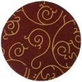 Hand-Tufted Burgundy Archer Round Wool Rug (6' x 6')