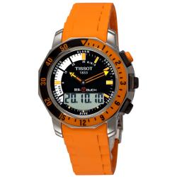 Tissot Men's 'Sea Touch' Orange Strap Multifunction Watch.