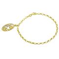 10k Two-tone Gold Love and Heart Filigree Charm Bracelet