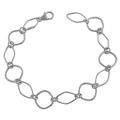 14k White Gold Open Fancy Link Bracelet