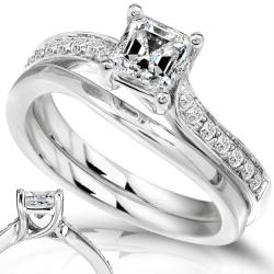14k White Gold 3/4ct TDW Diamond Bridal Ring Set (H-I, SI1-SI2)