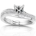 14k White Gold 3/4ct TDW Diamond Bridal Ring Set (H-I, SI1-SI2)