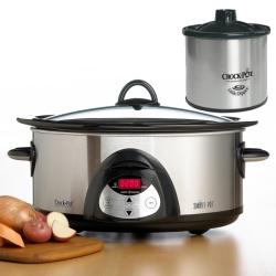 Rival SCVC609C-SS 6-quart Oval Programmable Slow Cooker with Little Dipper and Cookbook