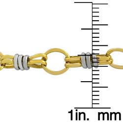 14k Two-tone Gold Knotted Double Figure Eight and Rolo Bracelet