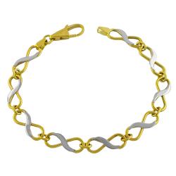 14k Two-tone Gold Polished Infinity Link Bracelet