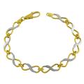 14k Two-tone Gold Polished Infinity Link Bracelet