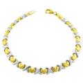 14k Two-tone Gold Hearts and Hugs Stampato Bracelet