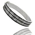 Sterling Silver Black and White 1/2ct TDW Diamond 5-row Bangle Bracelet (I-J,...