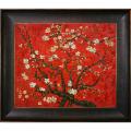 Van Gogh 'Branches Of An Almond Tree In Blossom (Red)' Hand-painted Framed Canvas Art