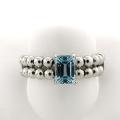 Sterling Silver Blue Topaz Stretch Ring