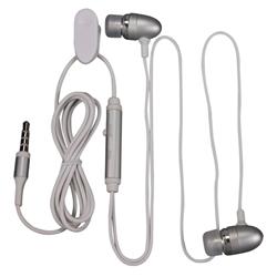 Silver Universal 3.5mm In-ear Stereo Headset with On Off and Mic