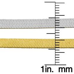 10k Two-tone Gold 20-inch Reversible Herringbone Necklace