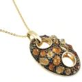 18k Yellow Gold over Silver Citrine and Madera Citrine Necklace
