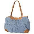 Adi Designs Women's Leather Accent Denim Tote Bag