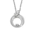 Silver Cubic Zirconia Hearts of Promise 'Mother and Child' Necklace