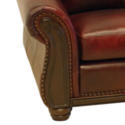 Conrad Wine Italian Leather Sofa, Loveseat and Chair