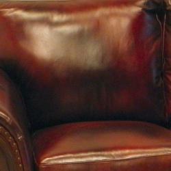 Conrad Wine Italian Leather Sofa and Loveseat