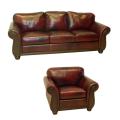 Conrad Wine Italian Leather Sofa and Chair