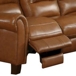 Charleston Honey Leather Reclining Sofa, Loveseat and Reclining Chair