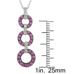 10k Gold Created Sapphire and 1/10ct TDW Diamond Necklace (G-H, I2-I3)