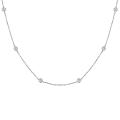 14k White Gold 1/2ct TDW Diamond Station Necklace (G-H, SI1-SI2)