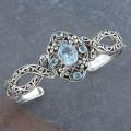 Sterling Silver Blue Topaz 'Cawi' Bangle (Indonesia)