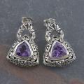 Sterling Silver Amethyst 'Cawi' Earrings (Indonesia)