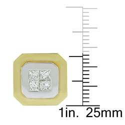 18k Two-tone Gold 1 1/5ct TDW Diamond Cuff Links (G-H, SI1-SI2)